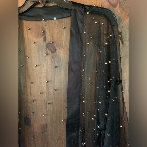 NEW chic,sheer cardigan/cover up bead detail—beach to black tie. Will travel 👏. - Picture 3 of 3